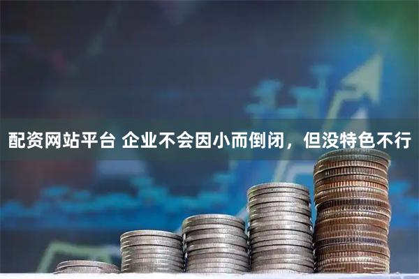 配资网站平台 企业不会因小而倒闭，但没特色不行